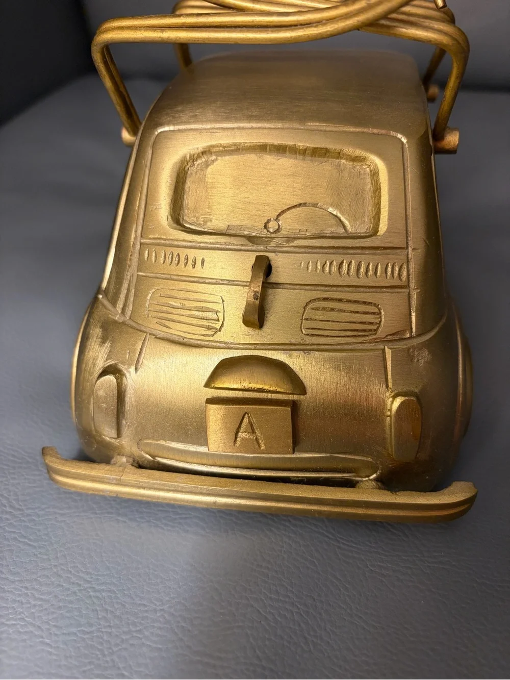 Anthropologie Brass Cast Car Bottle Holder